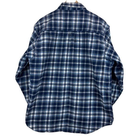 Field & Stream Heavy Cotton Flannel XL Blue Plaid Men's Shirt L/S Vintage‎ - Picture 5 of 5